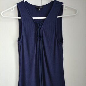 Dynamite Navy Blue Tank Top Size XS Smoke free, Rayon/Spandex ,Good Condition